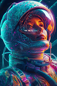 太空炫酷宇航员背景图片