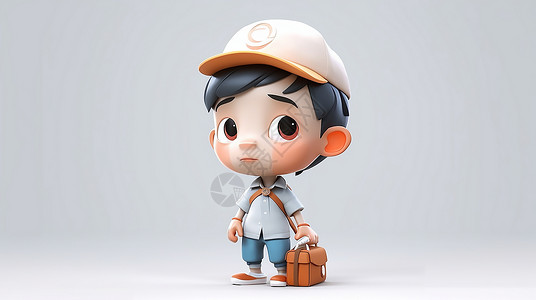 孩子的烦恼3D卡通小男孩插画