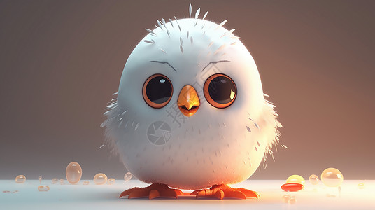 超萌可爱的小鸡可爱3D小鸡插画