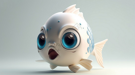 3D可爱小鱼背景图片