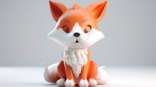 3D可爱小狐狸背景图片