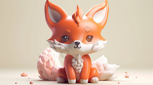 可爱3D小狐狸背景图片