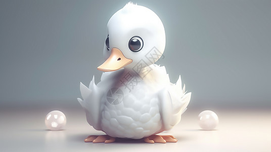 可爱3D小鹅背景图片