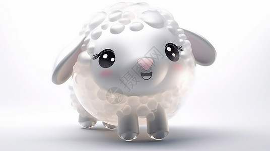 可爱3D小羊背景图片