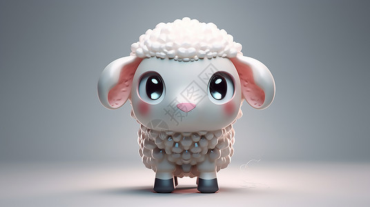 3D可爱小羊背景图片
