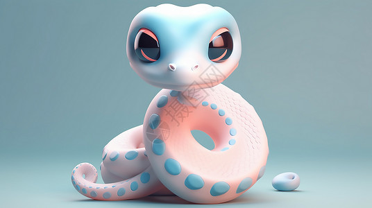 3D可爱小蛇背景图片