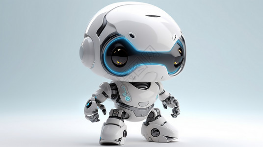 3D可爱小机器人背景图片