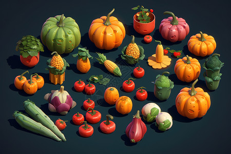 各类蔬果模型图片