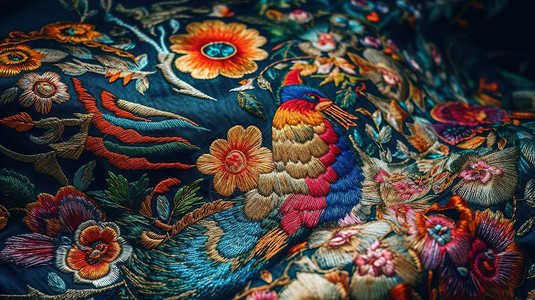 纺织文化中国传统刺绣插画