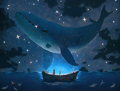 梦幻鲸鱼背景图片