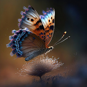 花卉上的蝴蝶背景图片