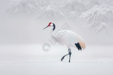 雪地白鹤图片