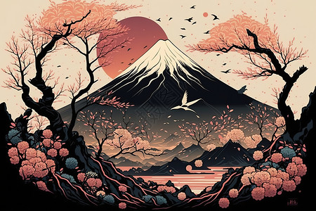 富士山背景图片