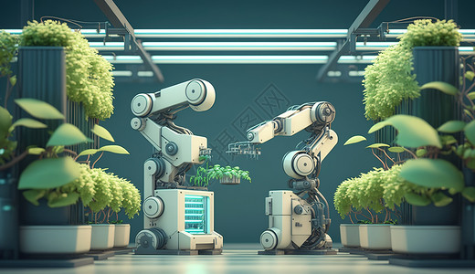 农业智能机器人背景图片