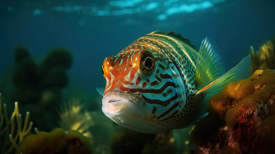 生态鱼海底鱼背景