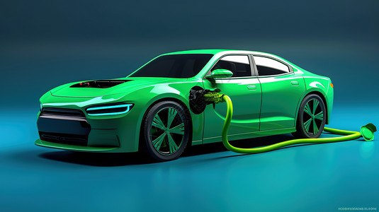 绿色新能源汽车背景图片