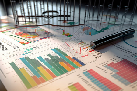数据分析柱状图多张数据分析图表背景