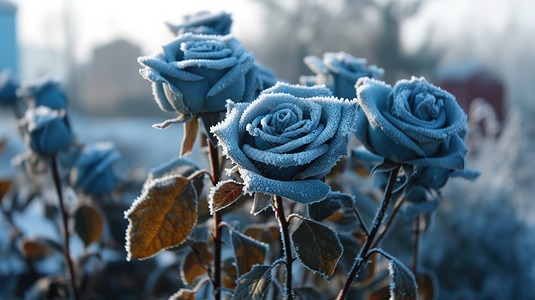 冬季的玫瑰图片