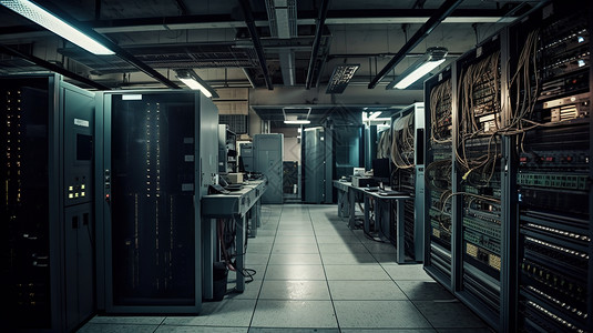 数据中心服务器机房背景图片