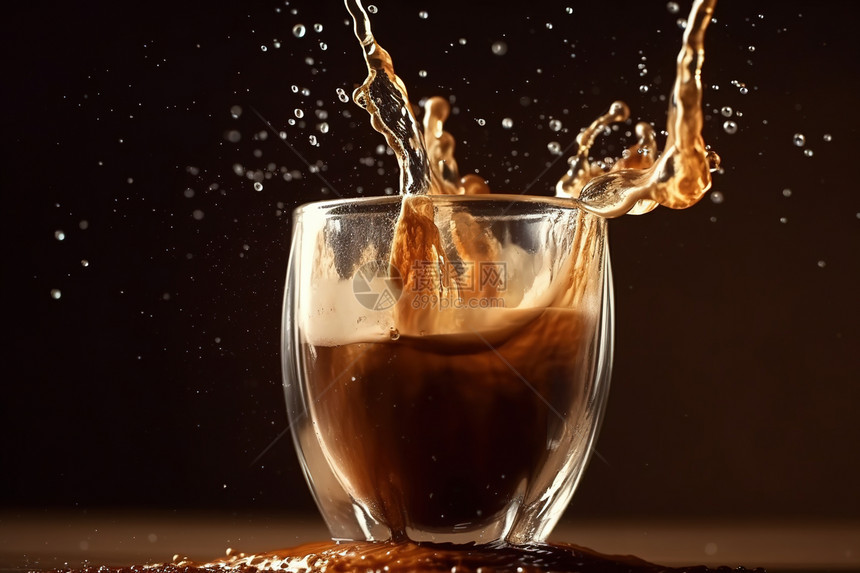 喷溅咖啡液体图片