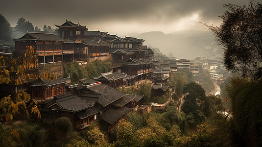 神秘古镇图片