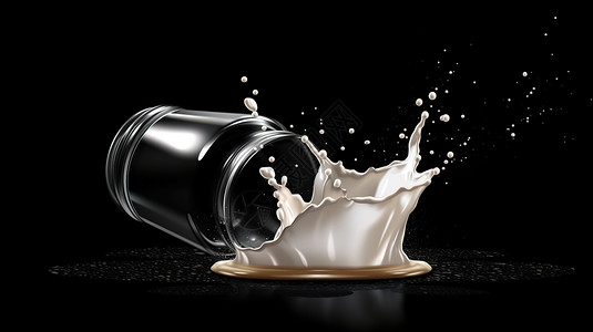 牛奶喷溅效果白色飞溅液体插画