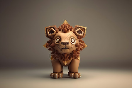 3D建模动漫小狮子背景图片