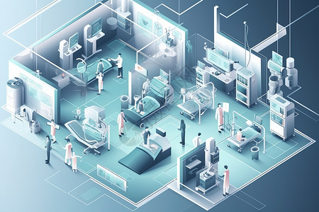 2.5D科技智能医疗保健治疗中心背景图片