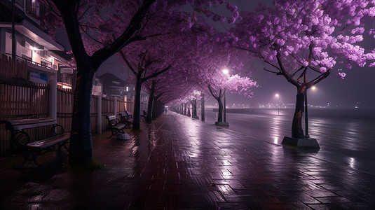 盛开的樱花树图片