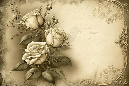 欧美花朵信纸背景图片