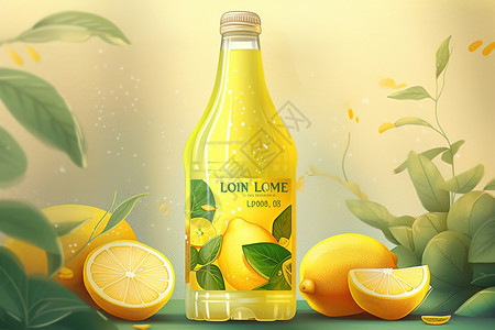 柠檬水插画背景图片