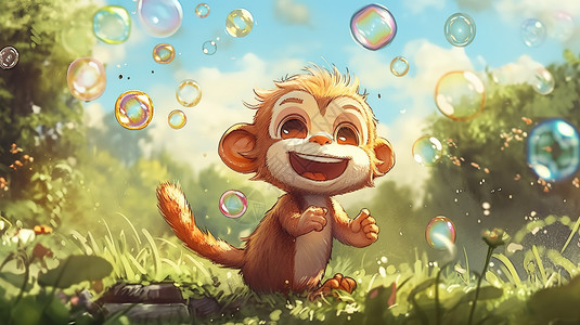 可爱活泼猴子背景图片