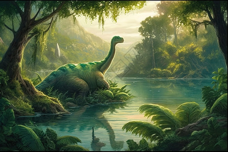 丛林里的恐龙图片