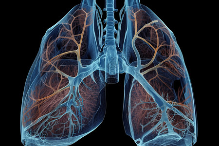 肺部CT医学透视图肺插画