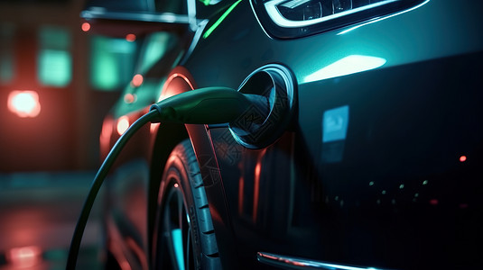 新能源汽车充电口特写背景图片