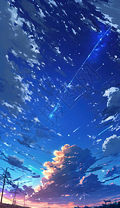 飞机竖版素材蓝天白云背景插画