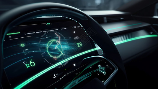 仪表盘科技智能汽车无人驾驶背景