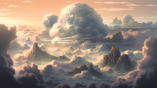 梦幻天空云层图片