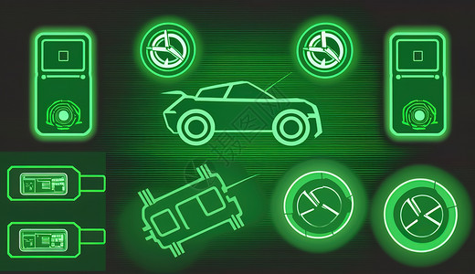 汽车绿色icon背景图片