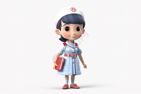 护士卡通人物背景图片