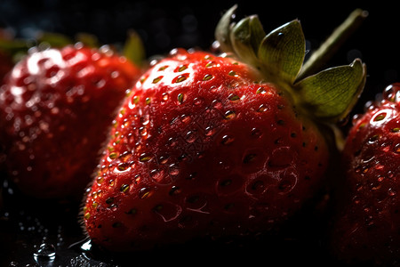 草莓特写背景背景图片