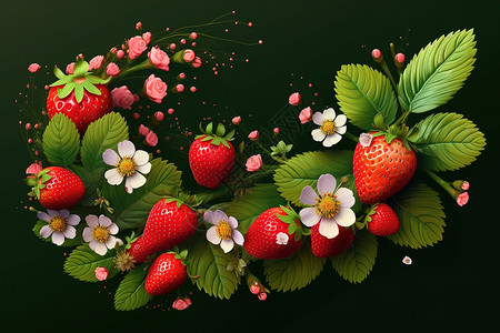 水果草莓背景背景图片