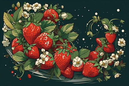 草莓图背景背景图片