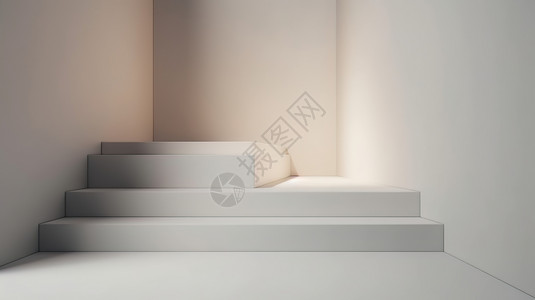 促销推广纯色阶梯展台设计图片