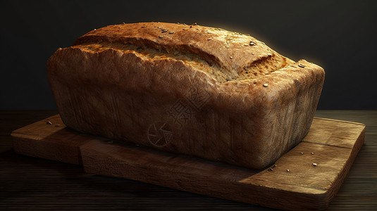 木板上的面包背景图片