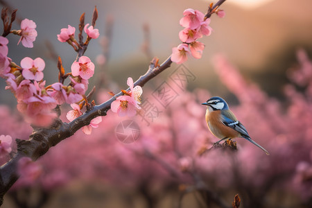 春天桃花背景图片