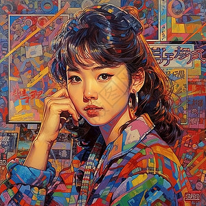 涂鸦性感少女背景图片