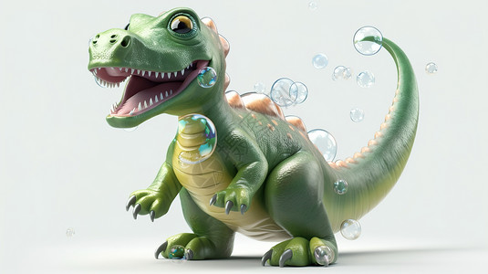 恐龙壁纸3D可爱恐龙模型插画