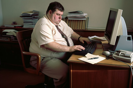 发胖的职场男性背景图片