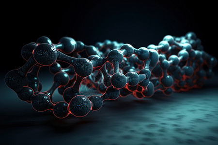 立体分子3D立体生物链插画